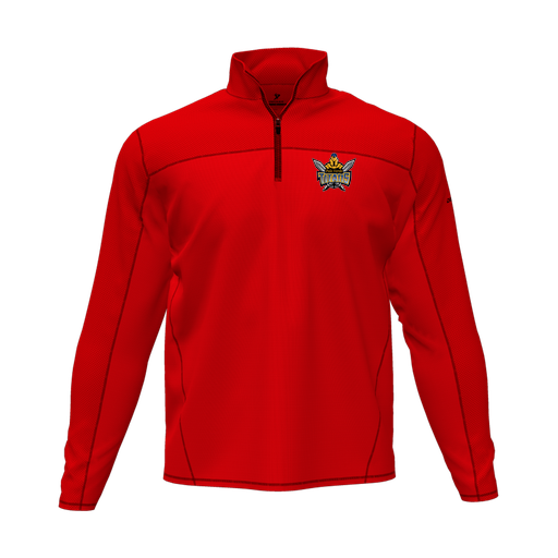 [CUS-DFW-QTRZ-PER-LSL-RED-AS-LOGO2] Quarter Zip Pullover (Adult S, Red, Logo 2)