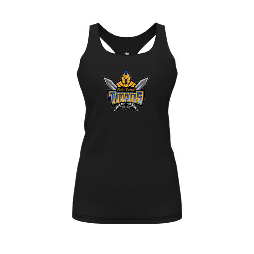[FT0TRBBK-FYS-LOGO2] Decker Racerback Tank Top (Female Youth S, Black, Logo 2)