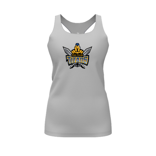 [FT0TRBGY-FYS-LOGO2] Decker Racerback Tank Top (Female Youth S, Gray, Logo 2)