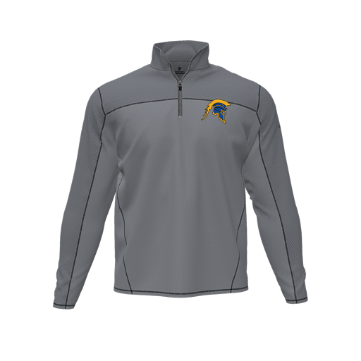 [CUS-DFW-QTRZ-PER-LSL-GRY-AS-LOGO1] Quarter Zip Pullover (Adult S, Gray, Logo 1)