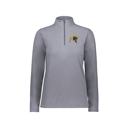 [6864.059.XS-LOGO1] Ladies MicroFleece 1/4 Zip Pullover (Female Adult XS, Gray, Logo 1)