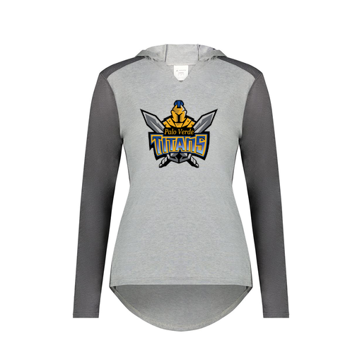 [6902.30V.XS-LOGO2] Ladies Vintage Hoodie (Female Adult XS, Gray, Logo 2)