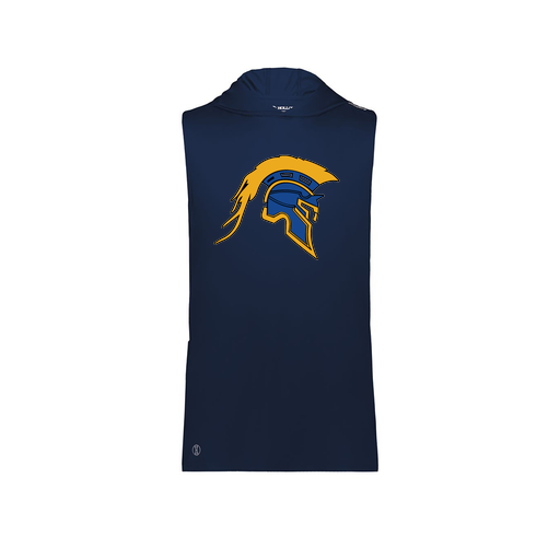 [222590.065.XS-LOGO1] Men's CoolDry Sleeveless Hoodie (Adult XS, Navy, Logo 1)