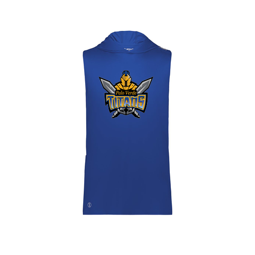 [222590.060.XS-LOGO2] Men's CoolDry Sleeveless Hoodie (Adult XS, Royal, Logo 2)