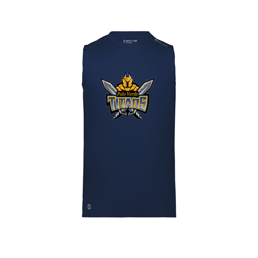 [222593.065.S-LOGO2] Men's CoolDry TankTop (Adult S, Navy, Logo 2)