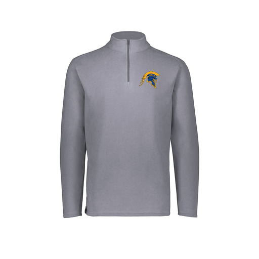 [6863.059.XS-LOGO1] Men's MicroFleece 1/4 Zip Pullover (Adult XS, Gray, Logo 1)