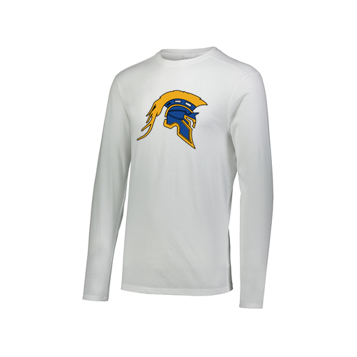 [FTLCUBWH-AXS-LOGO1] Decker Men's Tri-Blend T-Shirt - Long Sleeve (Adult XS, White, Logo 1)