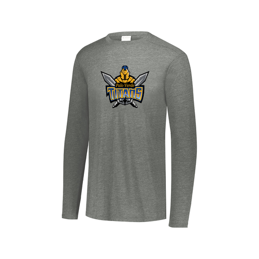 [FTLCUBGY-AXS-LOGO2] Decker Men's Tri-Blend T-Shirt - Long Sleeve (Adult XS, Gray, Logo 2)