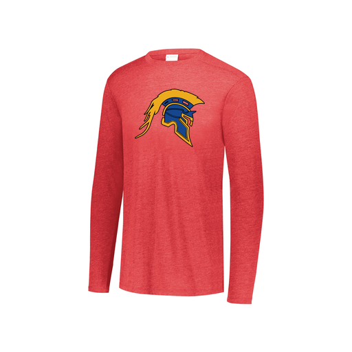 [FTLCUBRD-YS-LOGO1] Decker Youth Tri-Blend T-Shirt - Long Sleeve (Youth S, Red, Logo 1)