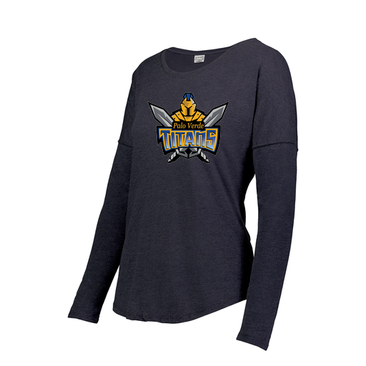 [FTLCUBNV-FAXS-LOGO2] Decker Women's Tri-Blend T-Shirt - Long Sleeve (Female Adult XS, Navy, Logo 2)